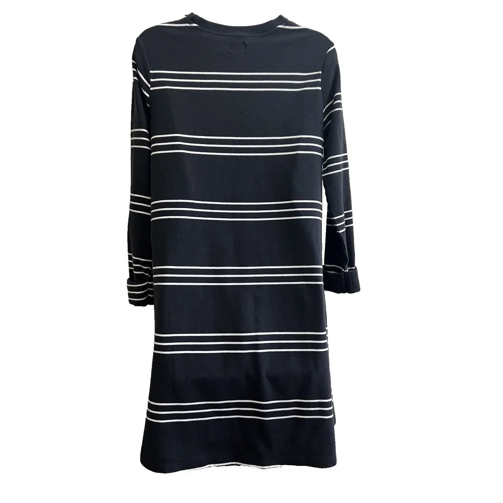Mudpie Dress Medium Fashion Casual Business Black White Striped Women Clothing - Picture 4 of 9